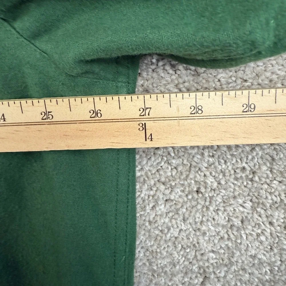 LL Bean Mens XL Tall Forest Green Chamois Cloth Cotton Button Down‎ Shirt